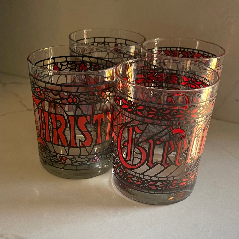 Stained Glass Style Tumblers - Red and Black